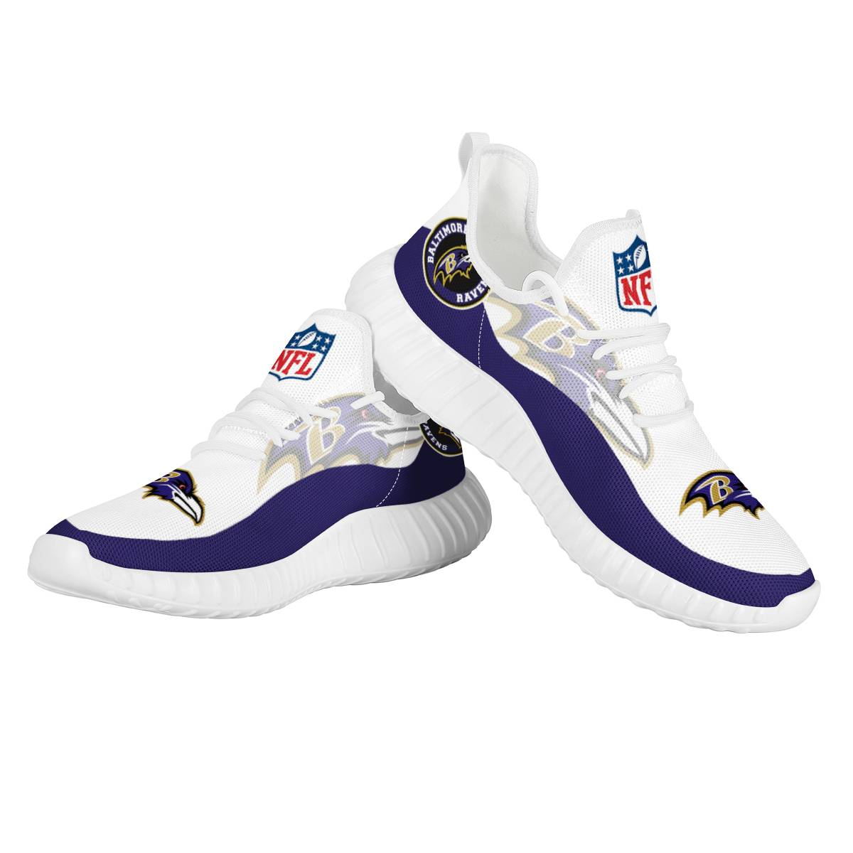 Men's Baltimore Ravens Mesh Knit Sneakers/Shoes 007